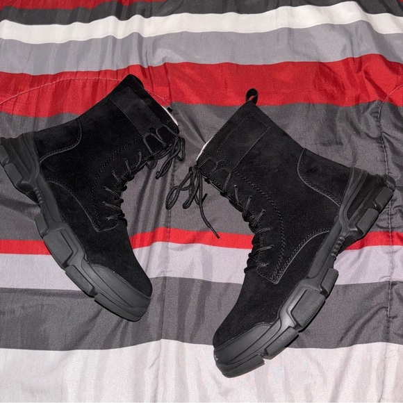 Suede Combat Boots - Picture 1 of 3